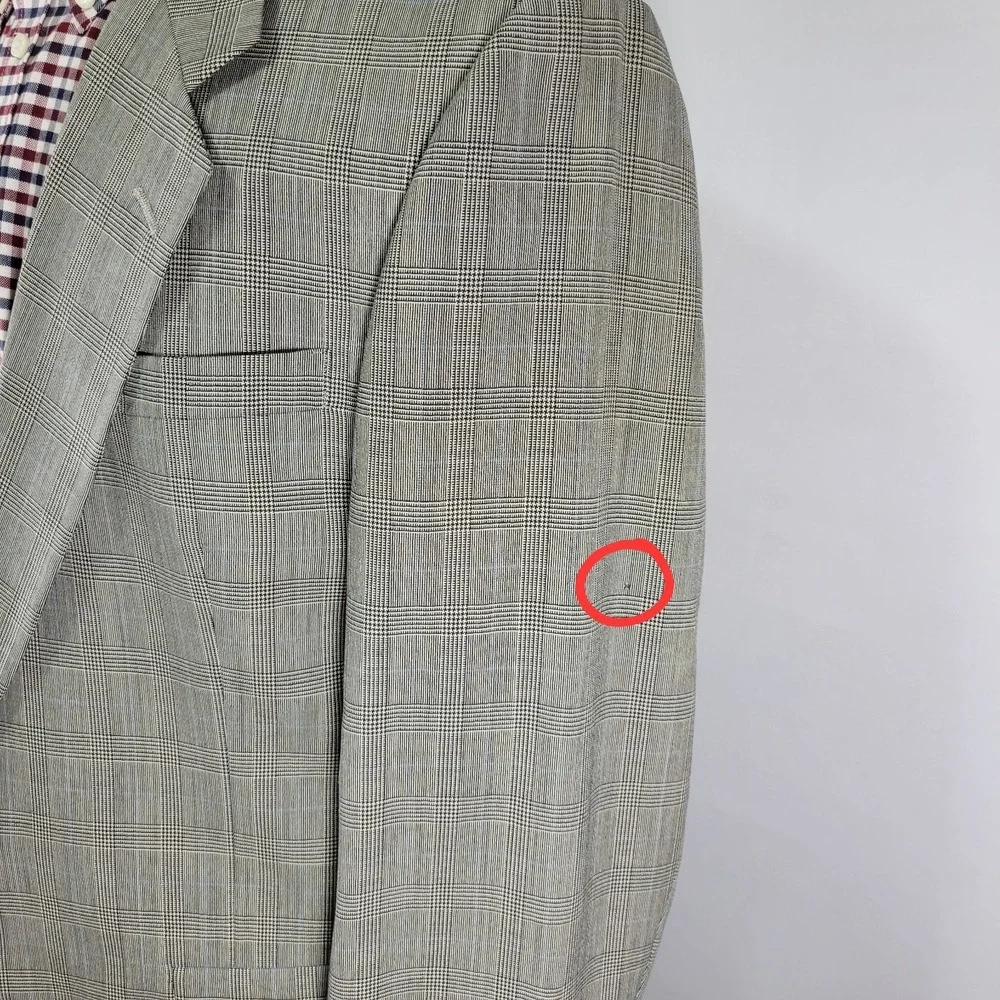 Hart Schaffner Marx Men's Sport Coat Two Button Gray‎ Plaid Worsted Wool 42L